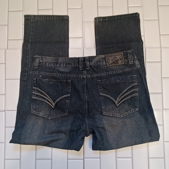 Swiss Cross Mens Deni. eans Black 40X31 - Picture 2 of 4